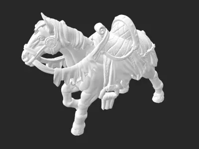 Horse with saddle 1 3D model