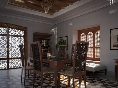 Moroccan Living space Free 3D model