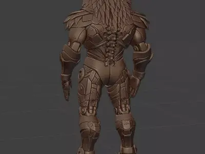 Cyber Lion Guardian Armored Futuristic Warrior 3D print model