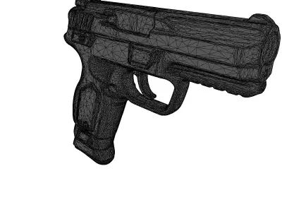 Sleek SciFi Pistol with Glowing Accents 3D model