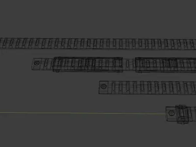 Picatinny RAS RIS Rails and Covers 3D model