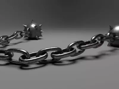 Mace on a chain Low-poly 3D model