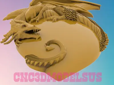 Dragon on the heart 3D MODEL STL FILE FOR CNC ROUTER LASER 3D print model