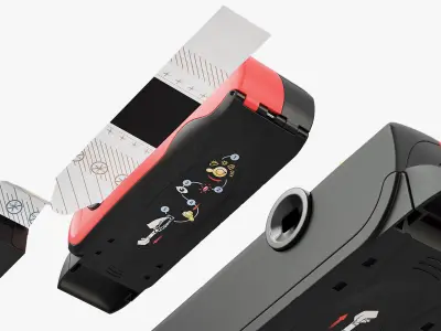 Instant Camera with Cartridge and Photo 3D model