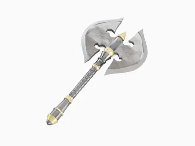 Stylized War Axe 02 Low-poly 3D model