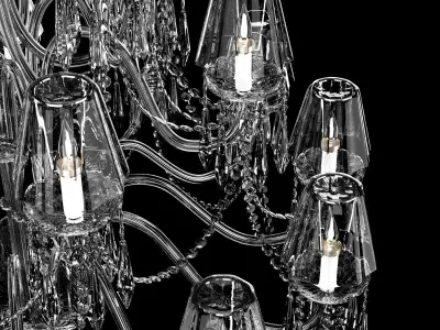 Waterford Ardmore 24-Arm Chandelier with Crystal Shades 3D model