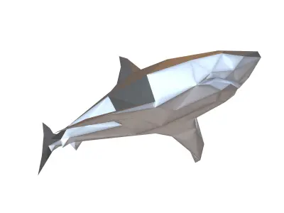 Low Poly Shark v1 009 Low-poly 3D model