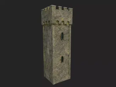 Medieval Castle Tower Low-poly 3D model