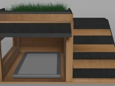 Dog or Cat House Low-poly 3D model