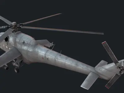 Mi-24a Low-poly 3D model