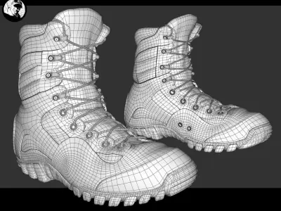 Dirty Bloody Combat Boots 3D model