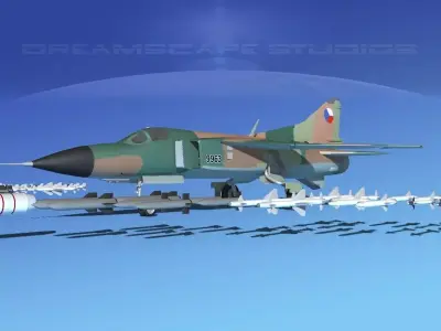 Mig-23 Fighter Czechoslavakia 3D model