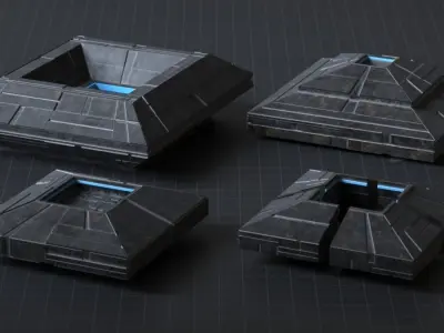 Sci-fi Pack Base Mesh Low-poly 3D model