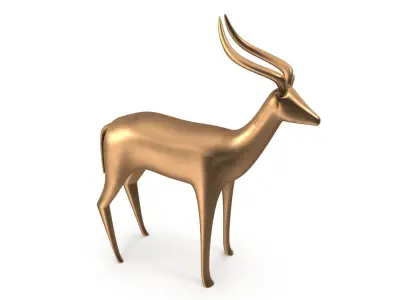 Antelope PBR gold Low-poly 3D model
