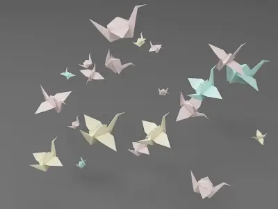 Origami Birds 3D model