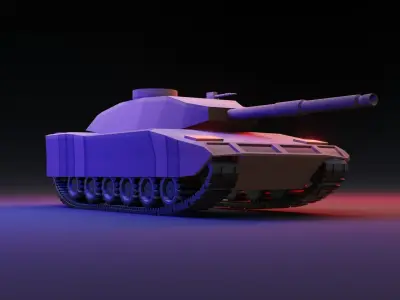 low poly tank Low-poly 3D model