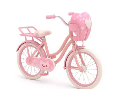 Stylized 3D Valentine  Bicycle Model Low-poly 3D model buy