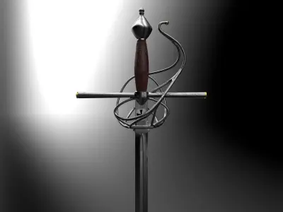 Italian rapier Low-poly 3D model