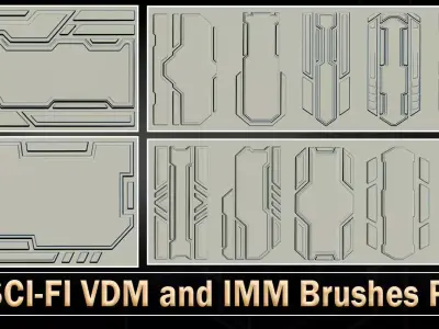 80 SCI-FI VDM and IMM Brushes Pack 3D model
