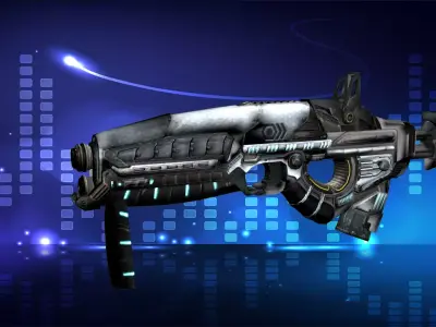 Sci-Fi Submachine Gun Low-poly 3D model