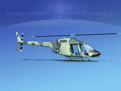Bell OH-58B US Army 5 3D model