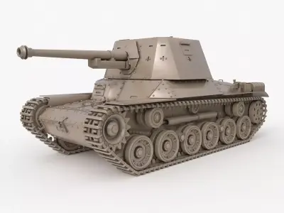 Tank Type 3 Ho Ni III Japan Clay Vray 3D model