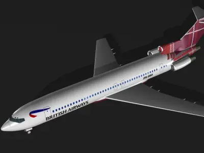 British Airways 727 - 200 3D model