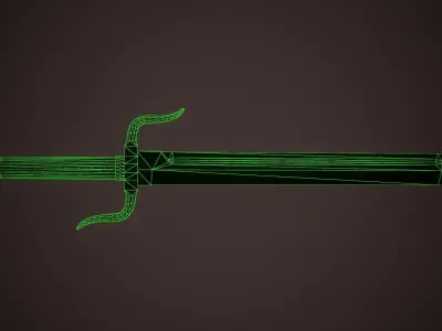 Sai - game ready model sword Low-poly 3D model