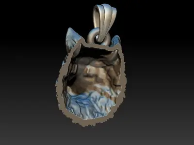Wolf Pendant  3D model