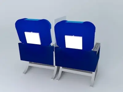 Business Class Airplane Seats Free 3D model