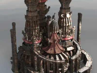 Grand Tengu Castle kitbash 1 3D model