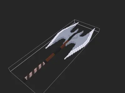 Simple axe voxel model Free 3D model