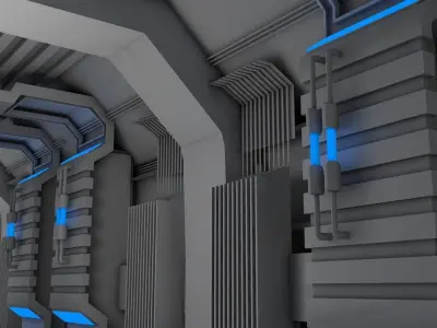 Sci Fi Corridor 3D model 170