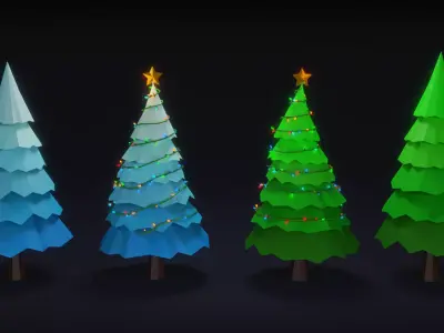 Low Poly Christmas Trees Free low-poly 3D model