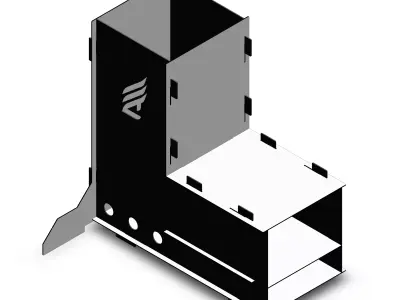 Steel Rocket Stove 3D model