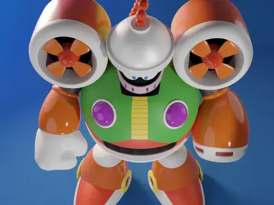 WindMan Rockman MegaMan Famicom Nes 8Bit 3D model 3D model