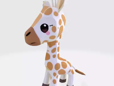 Premium Cartoon Giraffe for Animation Printing Rigging Stylized  Low-poly 3D model