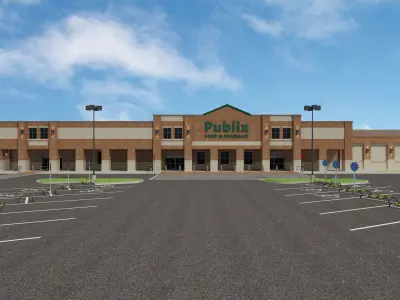 Retail Store Building Set 4 in 1 3D model