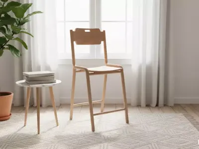 Modern Scandinavian Wood Chair - MorisonDesign 4K PBR Game-Ready Free low-poly 3D model