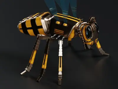 Robot wasp mechanical 3D model