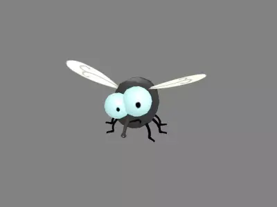 Cartoon house fly Low-poly 3D model