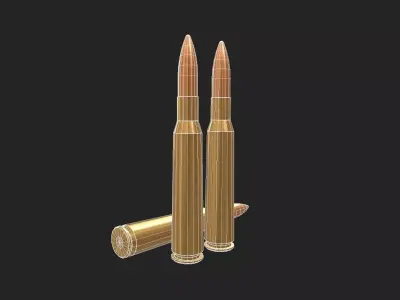 127x108mm Ammo Low-poly 3D model