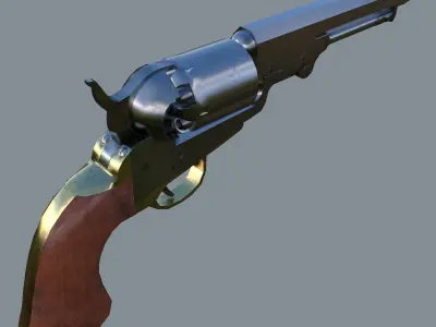 Colt 1849 Pocket Revolver Free low-poly 3D model