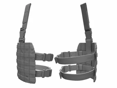 Drop Leg Platform for Holster and Pouch - High Poly 3D model