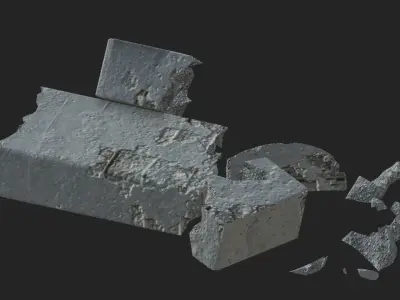 concrete rubbles Free low-poly 3D model