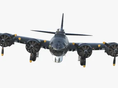 Boeing B-17 Flying Fortress WW2 Warplane Low-poly 3D model