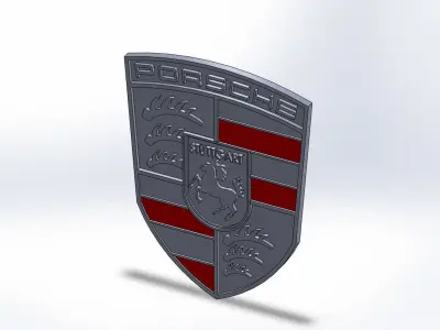 logo porsche 3D model