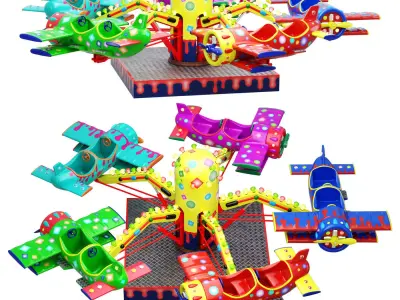 Children carousel Planes 3D model