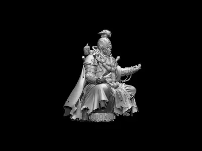 Sci-Fi Cyber Monk STL Tabletop Wargame Miniature Character 3D print model