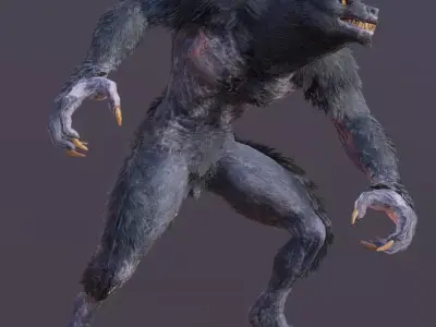 Werewolf Low-poly 3D model